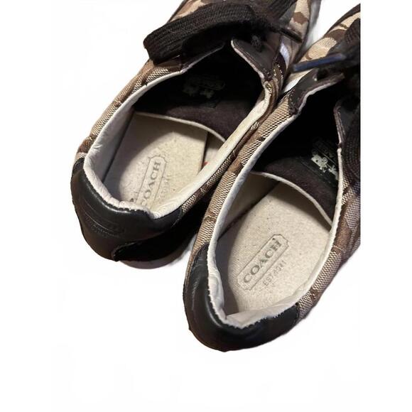 Vintage Y2K Coach Sneakers Brown/Black Signature Canvas sz 6 - Picture 3 of 8